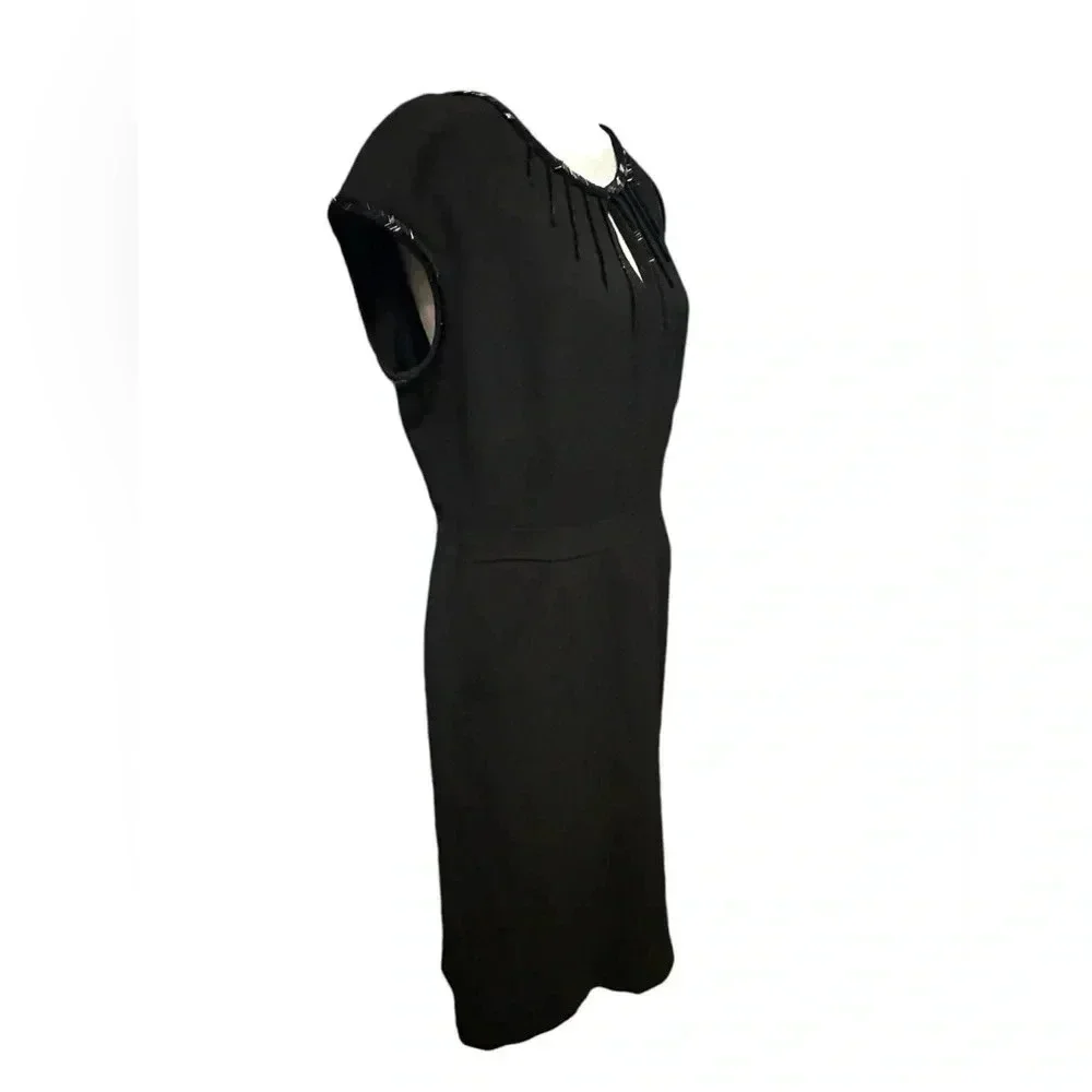 Tory Burch beaded black midi dress size 8